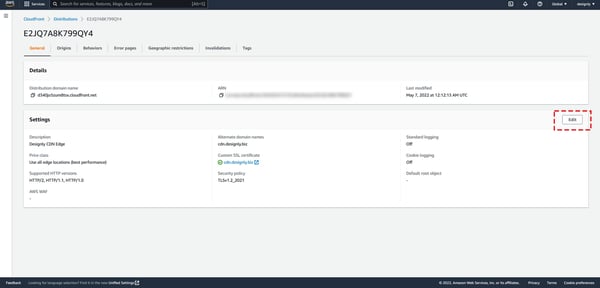 Edit Your CloudFront Distribution