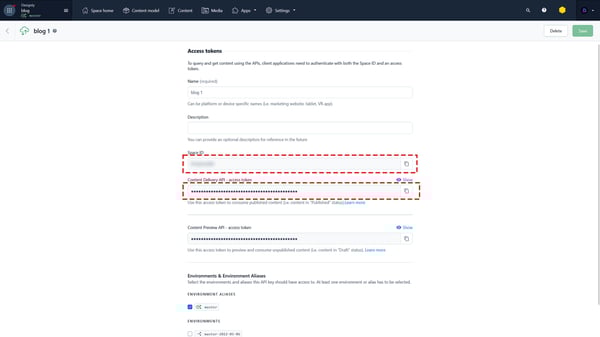 Create a Contentful API Key